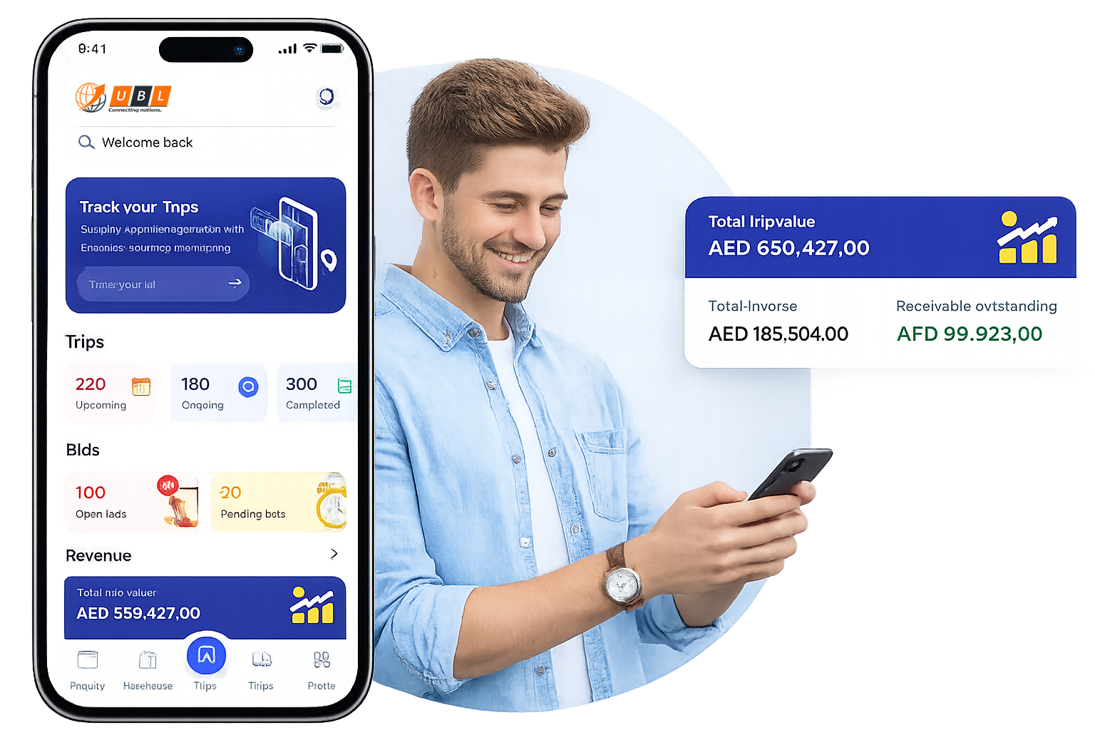 Transporter app interface